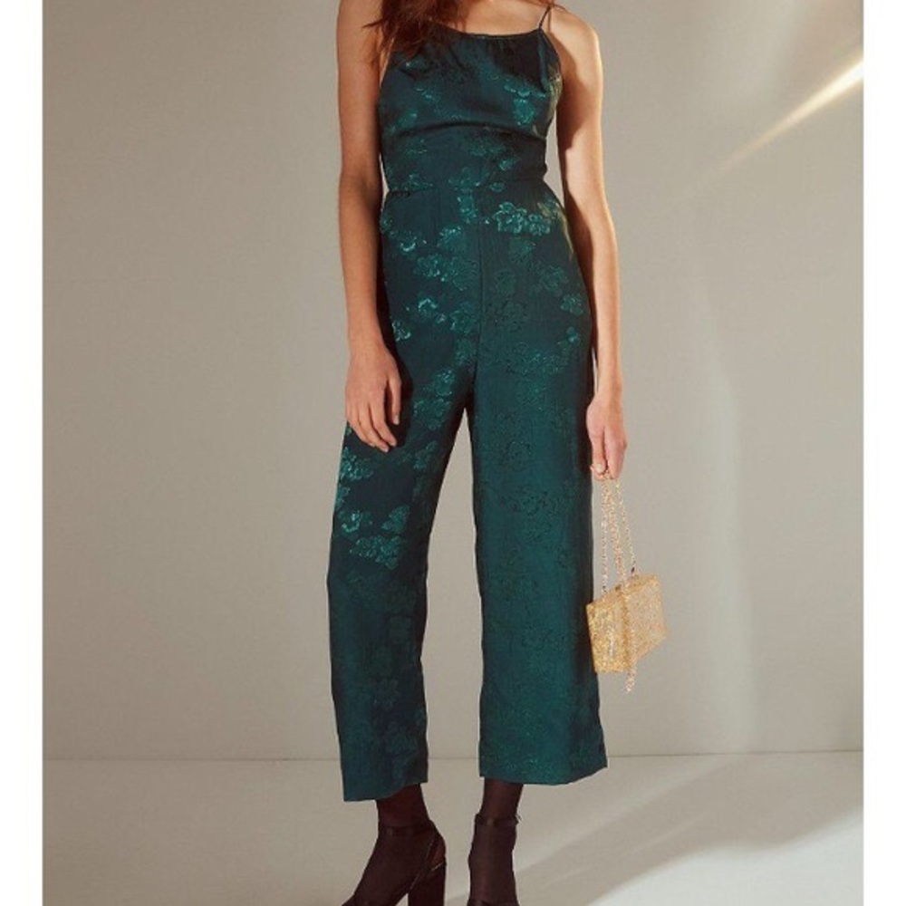 Urban Outfitters Lily Jacquard Green Jumpsuit